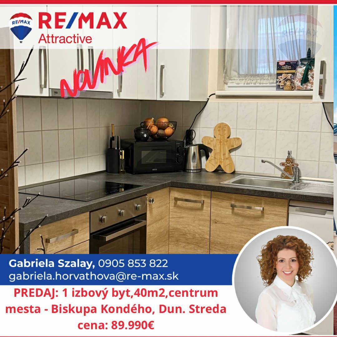 Predaj: 1 izbový byt, centrum mesta, Biskupa Kondého, Dunajská Streda