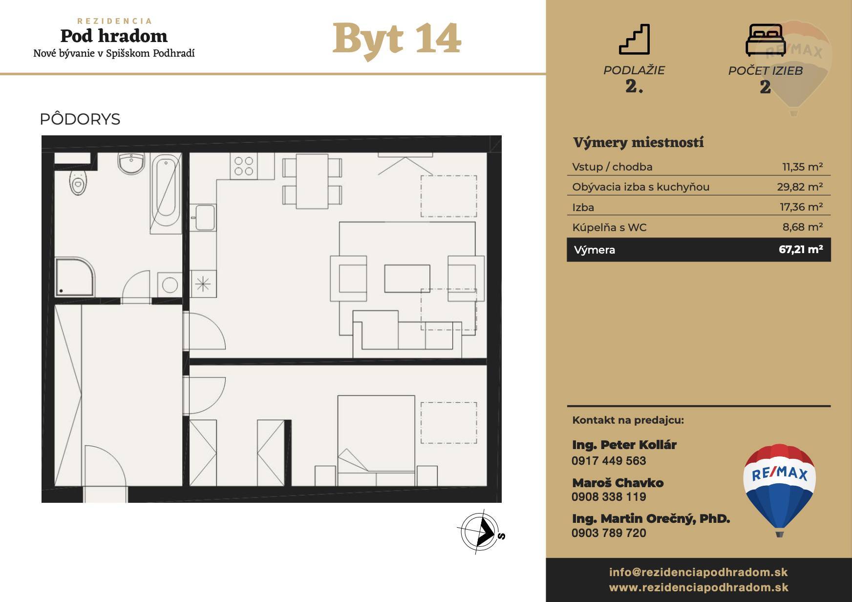 2 izbový byt na predaj, novostavba, projekt Rezidencia Pod Hradom