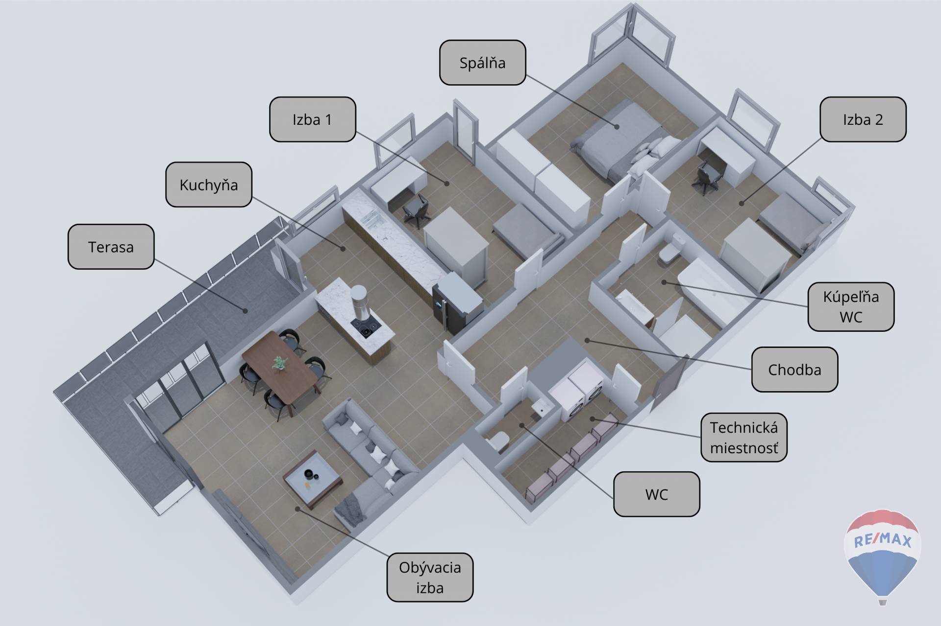 Predaj bytu (4 izbový) 105 m2, Trenčín  -