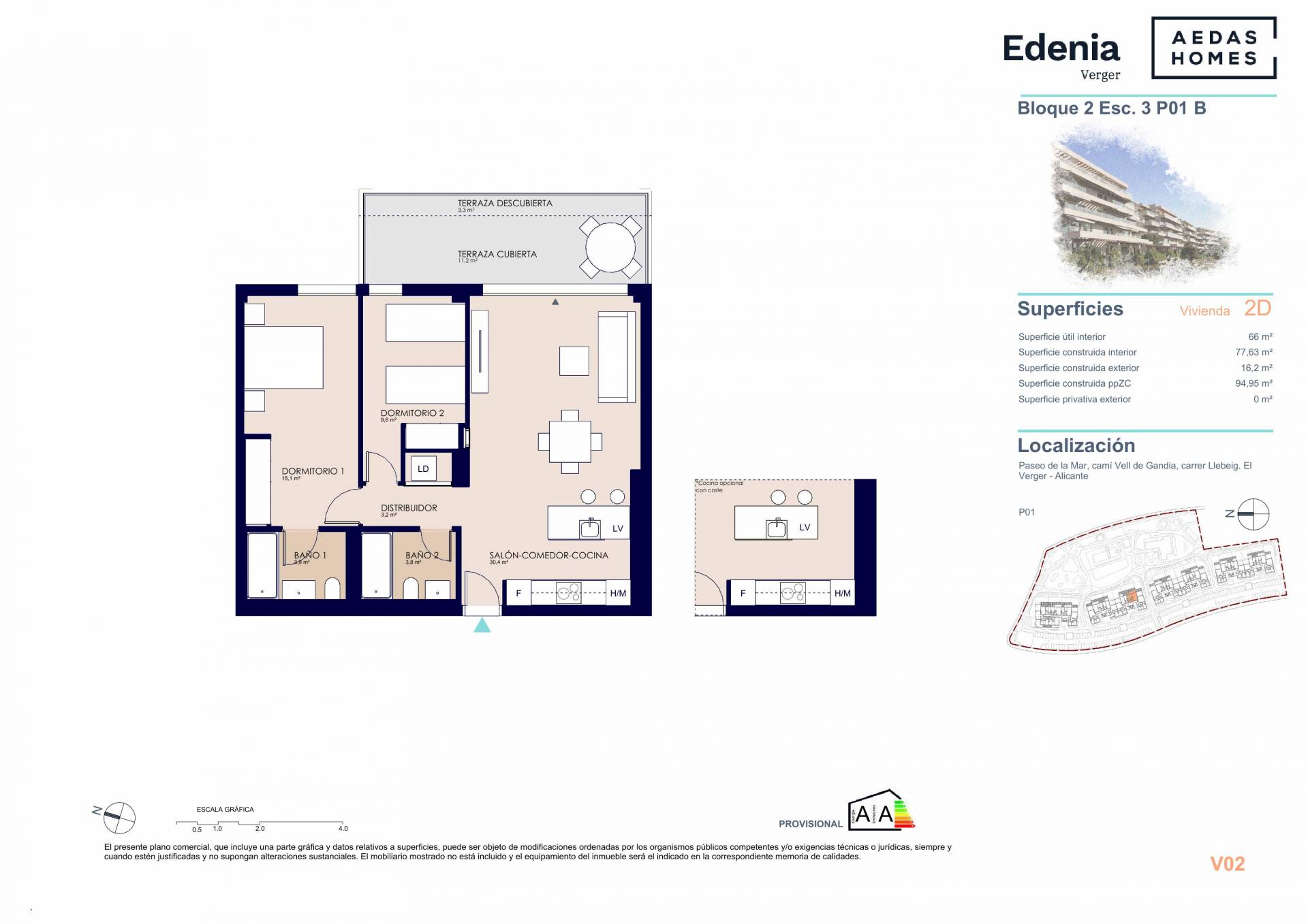 Predaj bytu (3 izbový) 82 m2, Denia  -  5308-VI-2-03-01-B