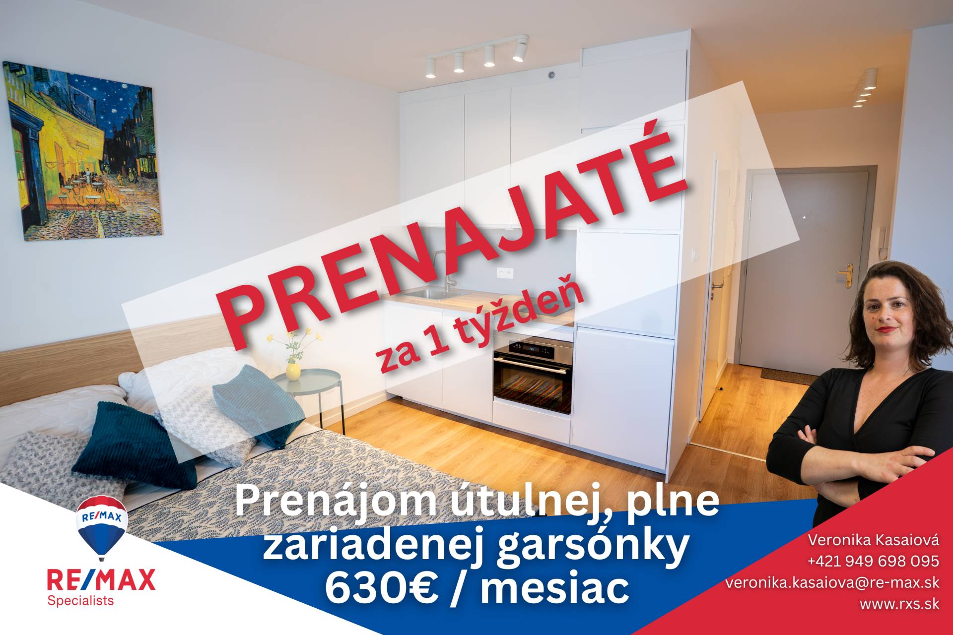 PRENAJATÉ Prenájom útulnej, plne zariadenej garsónky v novostavbe v Bratislave